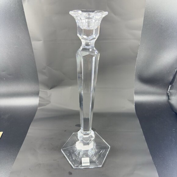 Miller Rogaska Summit Clear Crystal Glass Candlesticks Holder Votive Set 2 Heavy - Picture 9 of 11